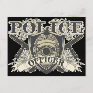 Postal Oficial de policía de época