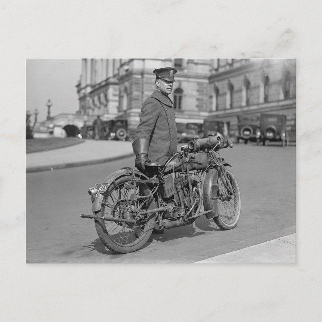 Postal Oficial de policía de motocicletas, 1922 (Anverso)
