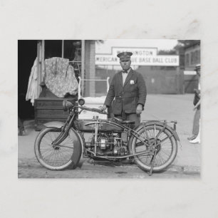 Postal Oficial de policía en motocicleta, 1924