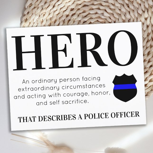 Postal Oficial de policía Hero Thin Blue Line Gracias Pos (Subido por el creador)