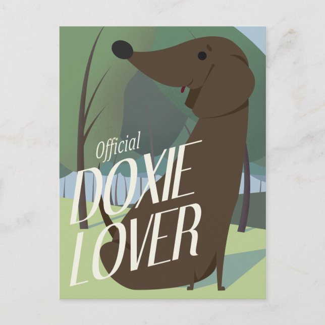 Postal "Oficial Doxie Lover" lindo dachshund (Anverso)