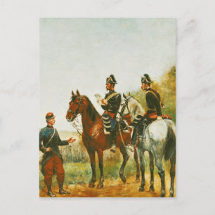 Postal Oficiales de policía en gira de inspección