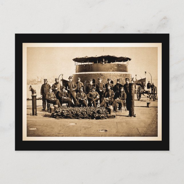 Postal Oficiales en cubierta de Ironclad supervisan la gu (Anverso)