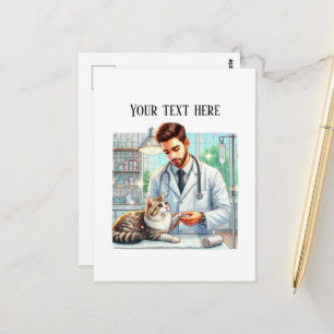Postal Oficina de veterinaria linda personalizable