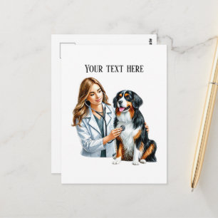 Postal Oficina de veterinaria linda personalizable 