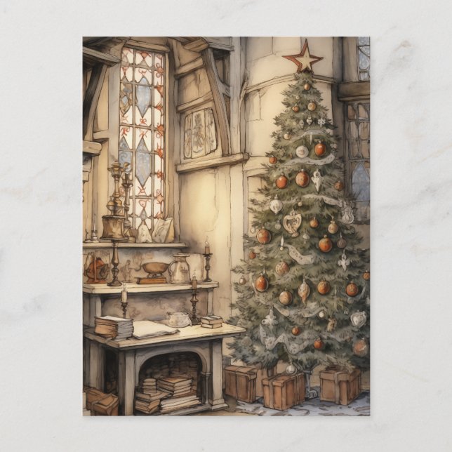 Postal Oficina Vintage de Navidad (Anverso)