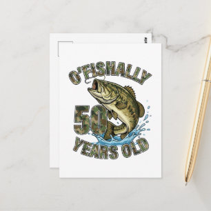 Postal OFishally 50 años amante de la pesca cumpleaños 50
