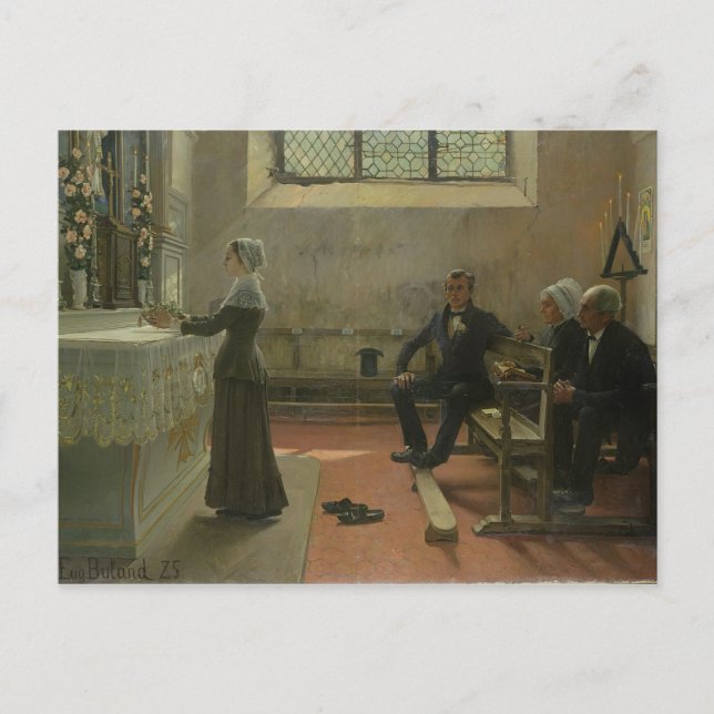 Postal Ofreciendo a la Virgen el día después de la (Anverso)