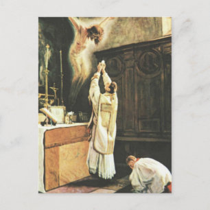 Postal Ofrenda de la Misa Católica Sacerdote Religioso