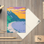 Postal Ofu Beach Park<br><div class="desc">Obra de arte vectorial de Samoa Americana en un diseño de estilo de ventana. El parque se estableció en 1988 y es un área tropical de selva tropical y arrecife de coral en las islas del centro-sur del Océano Pacífico del territorio estadounidense de Samoa Americana.</div>