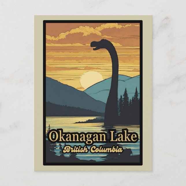 Postal Ogopogo, el Monstruo del Lago Okanagan de los 70 (Anverso)