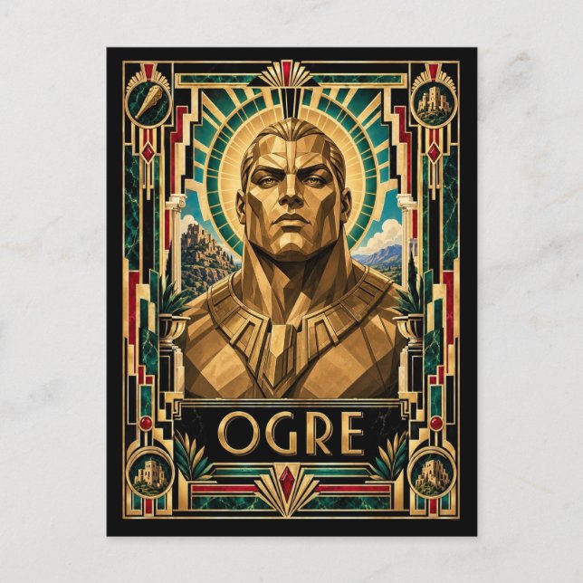 Postal Ogro, Art Deco Mitológico (Anverso)