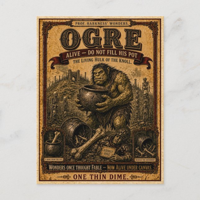 Postal Ogro, Monstruo de Circo Antiguo (Anverso)