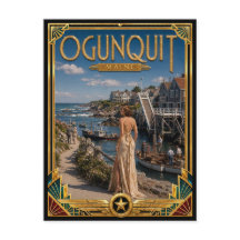 Ogunquit Maine Vintage Art Deco Edad Dorada