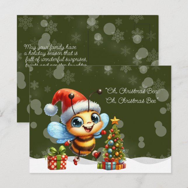 Postal "Oh, abeja de Navidad, Oh, abeja de Navidad" (Anverso / Reverso)