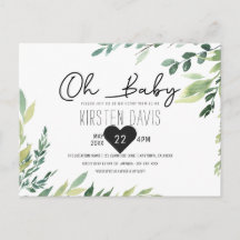 Oh Baby Greenery Baby Shower Género Neutral