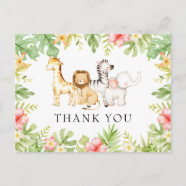 Postal Oh Baby Jungle Baby Shower Gracias Postcard