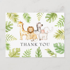 Postal Oh Baby Jungle Baby Shower Gracias Postcard