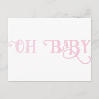 Postal Oh bebé chica rosa personalizada