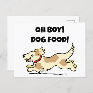Postal Oh Boy Dog Food Funny Personalizado de Cachorros H