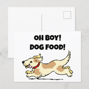 Postal Oh Boy Dog Food Hungry Puppy Ilustracion