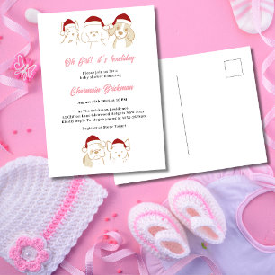 Postal Oh Chica Cute Puppy Navidades Howliday Baby Shower