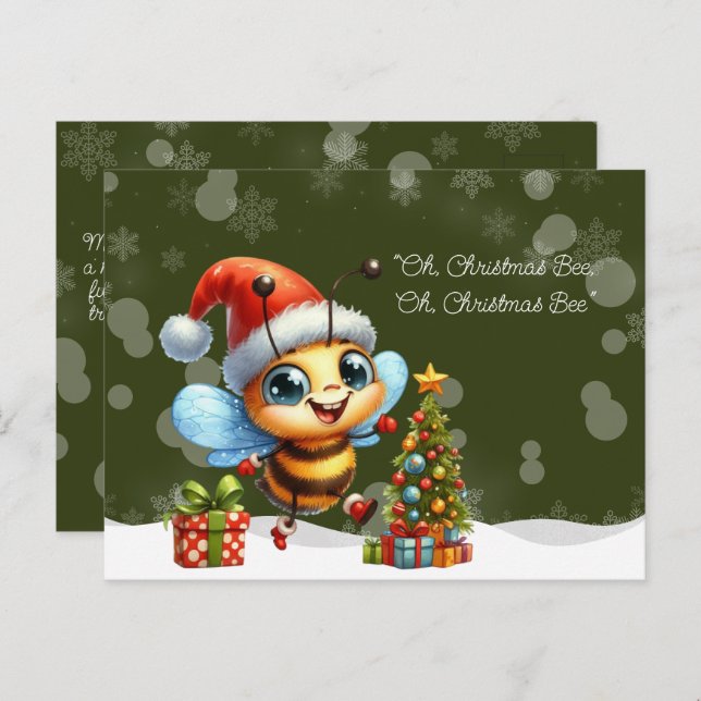 Postal "Oh, Christmas BEE, Oh, Christmas BEE" (Anverso / Reverso)