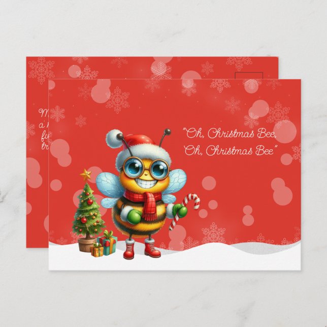 Postal "Oh, Christmas BEE, Oh, Christmas BEE" (Anverso / Reverso)
