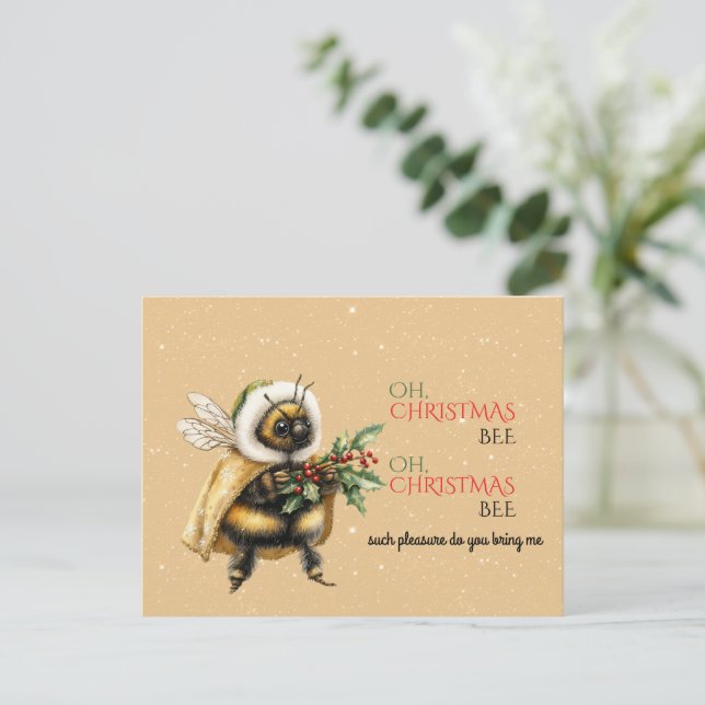 Postal Oh, Christmas Bee, Oh, Christmas Bee (Anverso de pie)