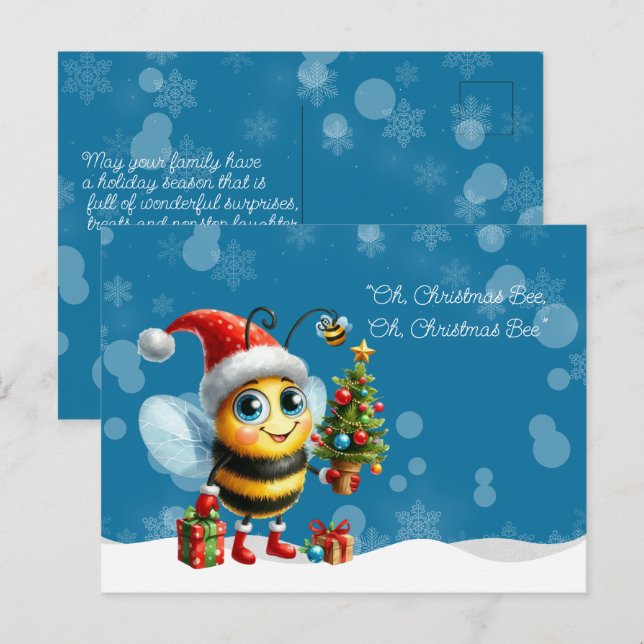 Postal "Oh, Christmas BEE, Oh, Christmas BEE" (Anverso / Reverso)