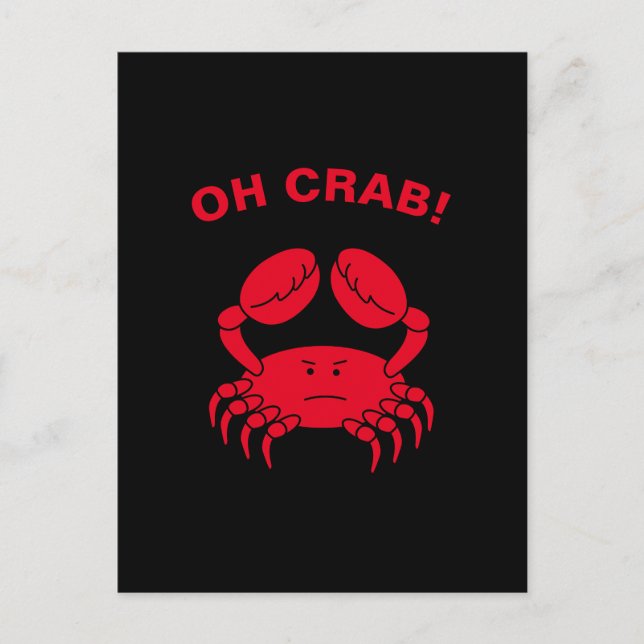 Postal Oh Crab Funny Marine Life Animal Crabby Pun (Anverso)