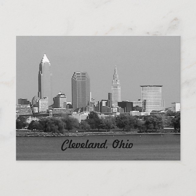 Postal OH de Cleveland en blanco y negro (Anverso)