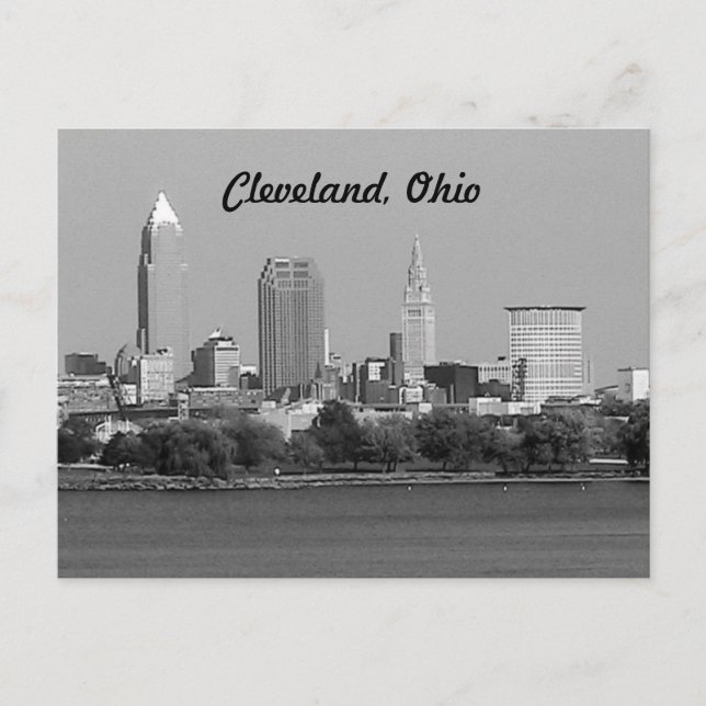 Postal OH de Cleveland en blanco y negro (Anverso)