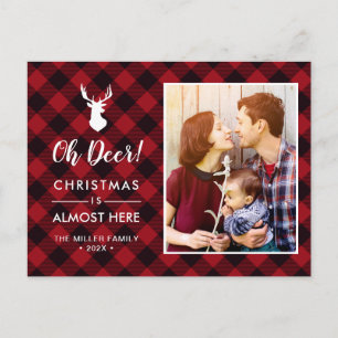 Postal Oh Deer Navidades está aquí Red Buffalo Photo