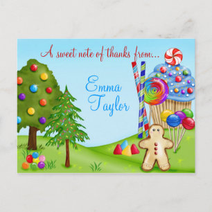 Postal Oh dulces pasteles de tierra de caramelo y chupete