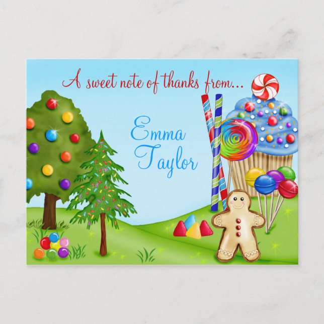 Postal Oh dulces pasteles de tierra de caramelo y chupete (Anverso)