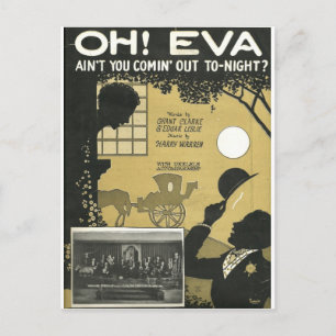 Postal Oh eva no vendrás esta noche