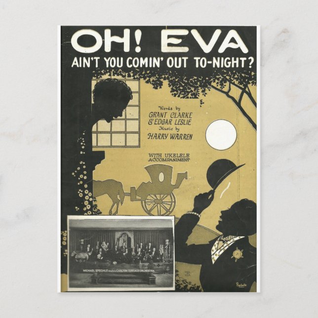 Postal Oh eva no vendrás esta noche (Anverso)