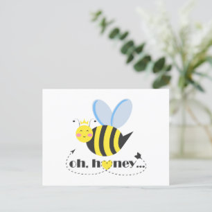 Postal Oh Honey Valentines reina Bee personaje con tiara