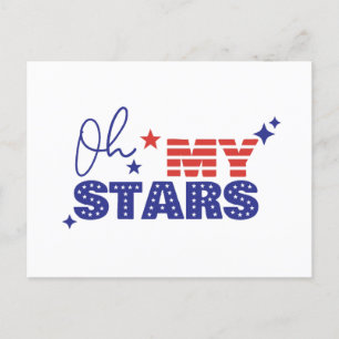 Postal Oh mis estrellas bandera de EEUU