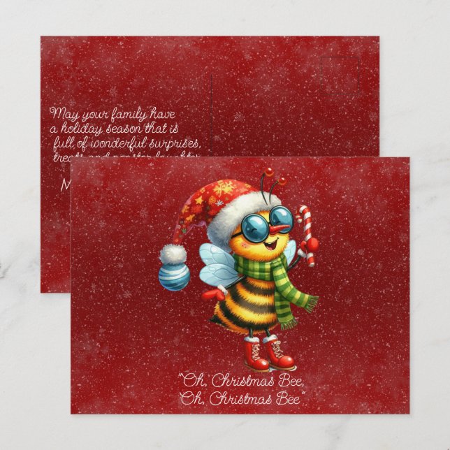Postal "Oh, Navidades BEE, Navidades BEE" (Anverso / Reverso)