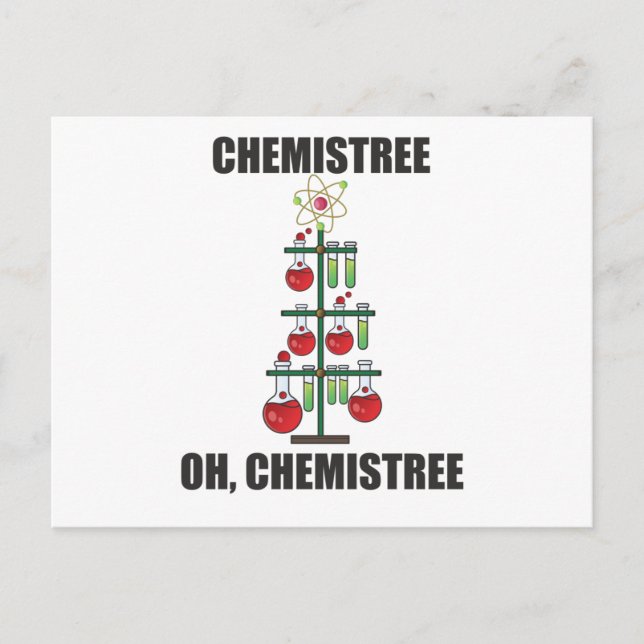Postal Oh Navidades de Química Profesor de Química (Anverso)