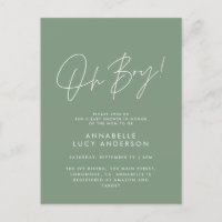 oh niño Bebé ducha estilo moderno verde elegante