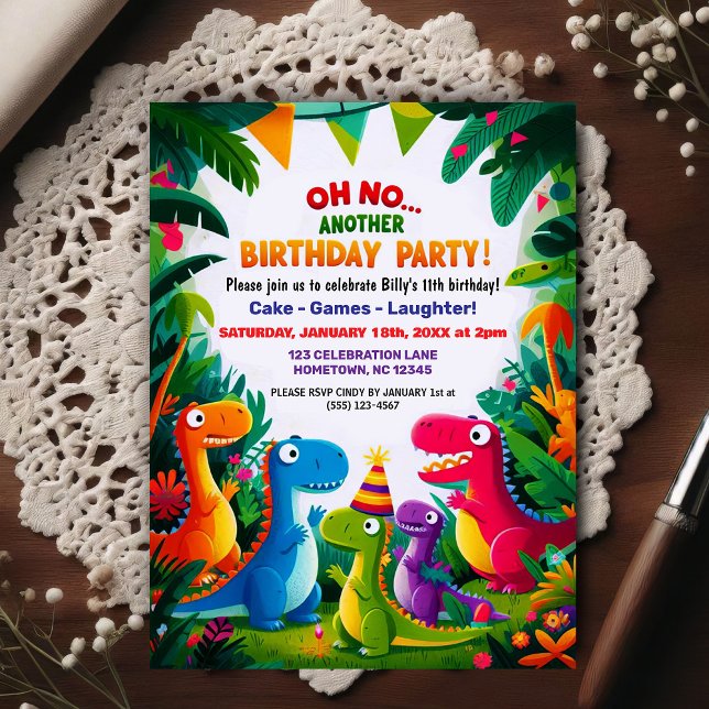 Postal Oh No! Another Dinosaur Themed Birthday Party  (Subido por el creador)