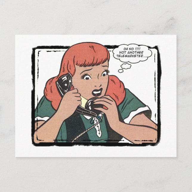 Postal ¡Oh no! No otro teleoperador (Anverso)