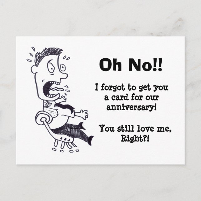 Postal Oh No Olvidé Nuestra Postcarta De Aniversario (Anverso)