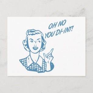 Postal ¡OH, NO TÚ! Retro Housewife Blue