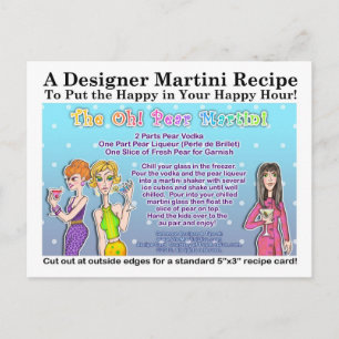 Postal ¡Oh! Postcarta de la receta de Martini Pear