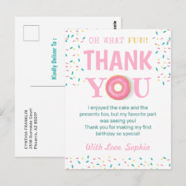 Postal Oh Qué Diversa Fiesta de Cumpleaños de Donut Graci