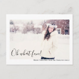 Postal Oh, qué foto divertida Feliz Navidad personalizada